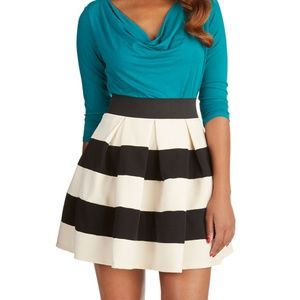 Modcloth Stripe It Lucky Skirt in Black & White